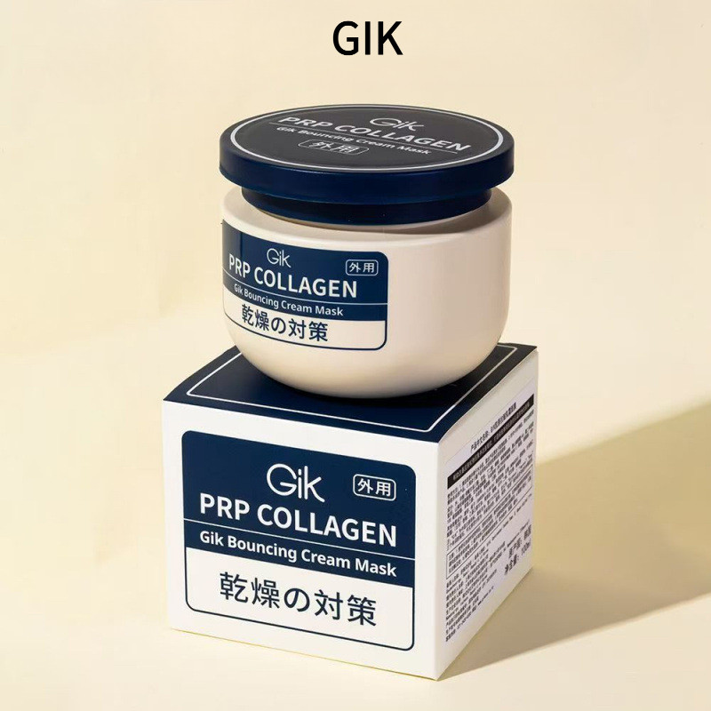 GIK เกาหลีคอลลาเจนครีมต่อต้านริ้วรอยพอกหน้า 100ML Smearing Sleep Collagen Monitor Moisturizing และ F