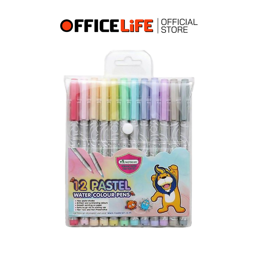 Master Art ( มาสเตอร์อาร์ต ) ปากกา เมจิก สีพาสเทล Pastel ชุด 12 สี สีเมจิค ( 1 แพ็ค )