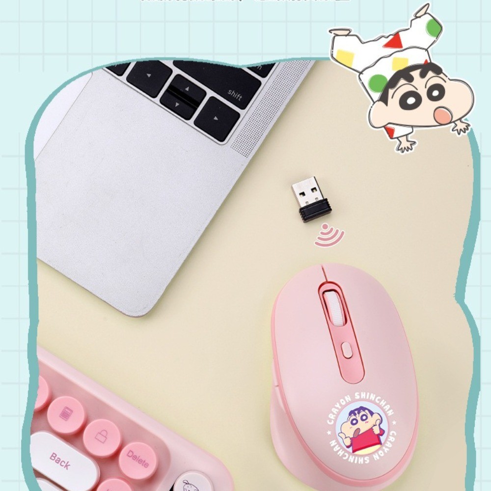 Crayon Shin-chan เมาส์ไร้สาย 2.4GHz เมาส์ Nohara Shiro รูปที่ 3