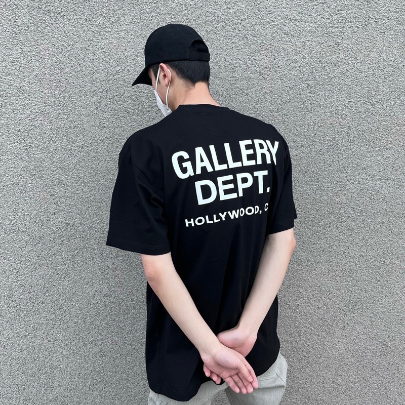 Gallery Dept Classic Retro Alphabet Print Vintage Loose Basic Short Sleeve T-shirt Mens Trend