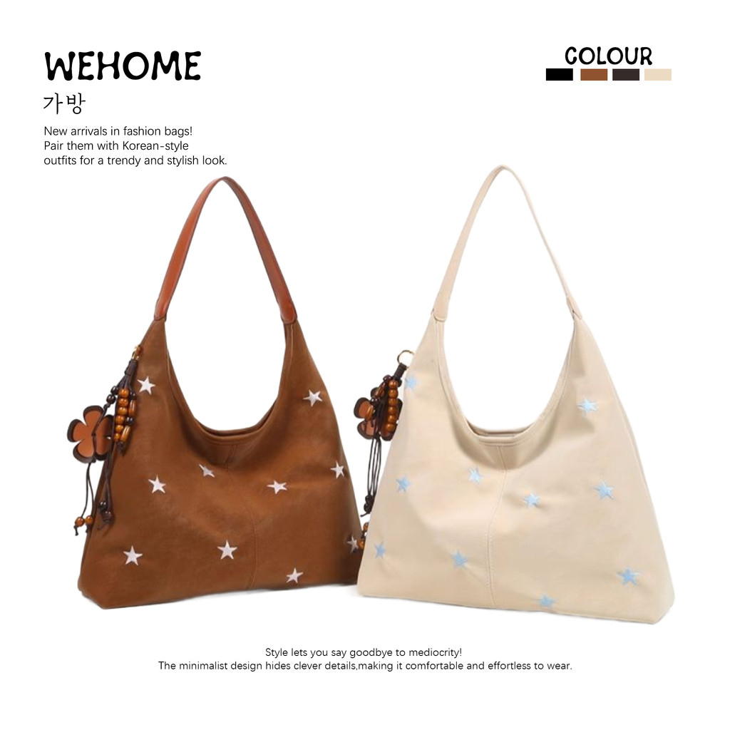 WEHOME Julia Bag สไตล์เกาหลี สไตล์คาซิวัล เป้เป้สำหรับทำงาน ปริมาณมาก tote bag