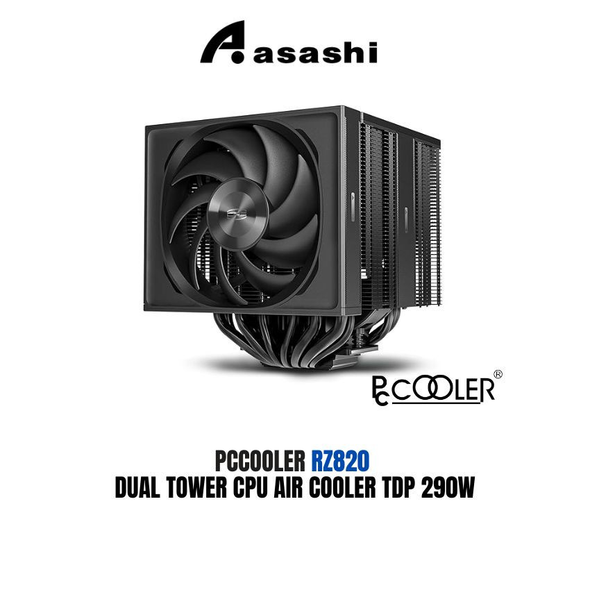 PCCooler RZ820 Dual Tower CPU Air Cooler TDP 290W - สีดํา