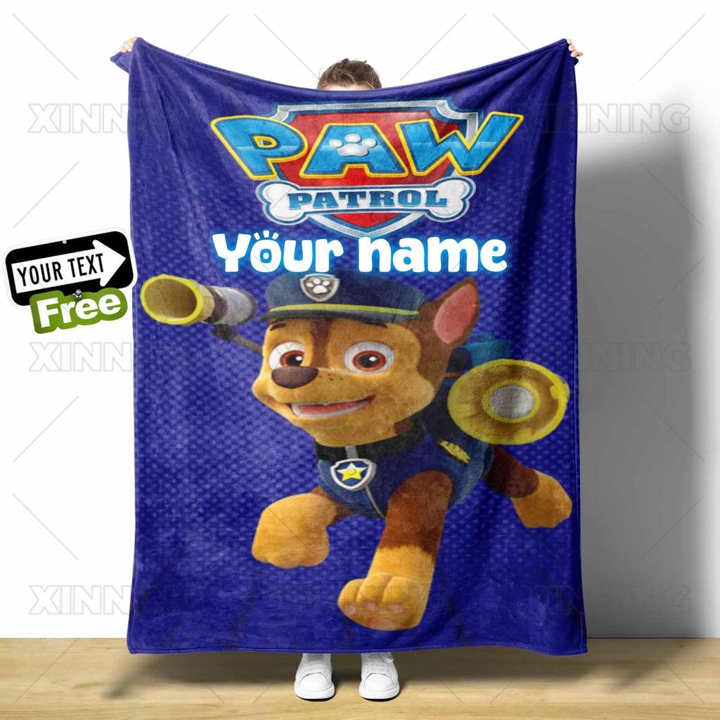 Custom ชื่อ Paw Patrol Fluffy โยนผ้าห่ม Cozy Light Travel Picnic ของขวัญสําหรับครอบครัวของขวัญวันเกิดเด็ก READY STOCK ราคา ถูกที่สุด ดีลบีเคเค แกลเลอรีภาพที่ 2