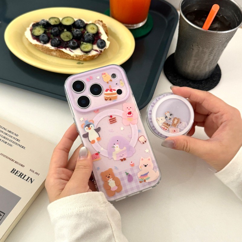 Jellycat เค้กขนมตุ๊กตาเคสโทรศัพท์เหมาะสําหรับ IPhone 17 Air 16 15 14 Pro Max แม่เหล็กสองชั้นเคสป้องก