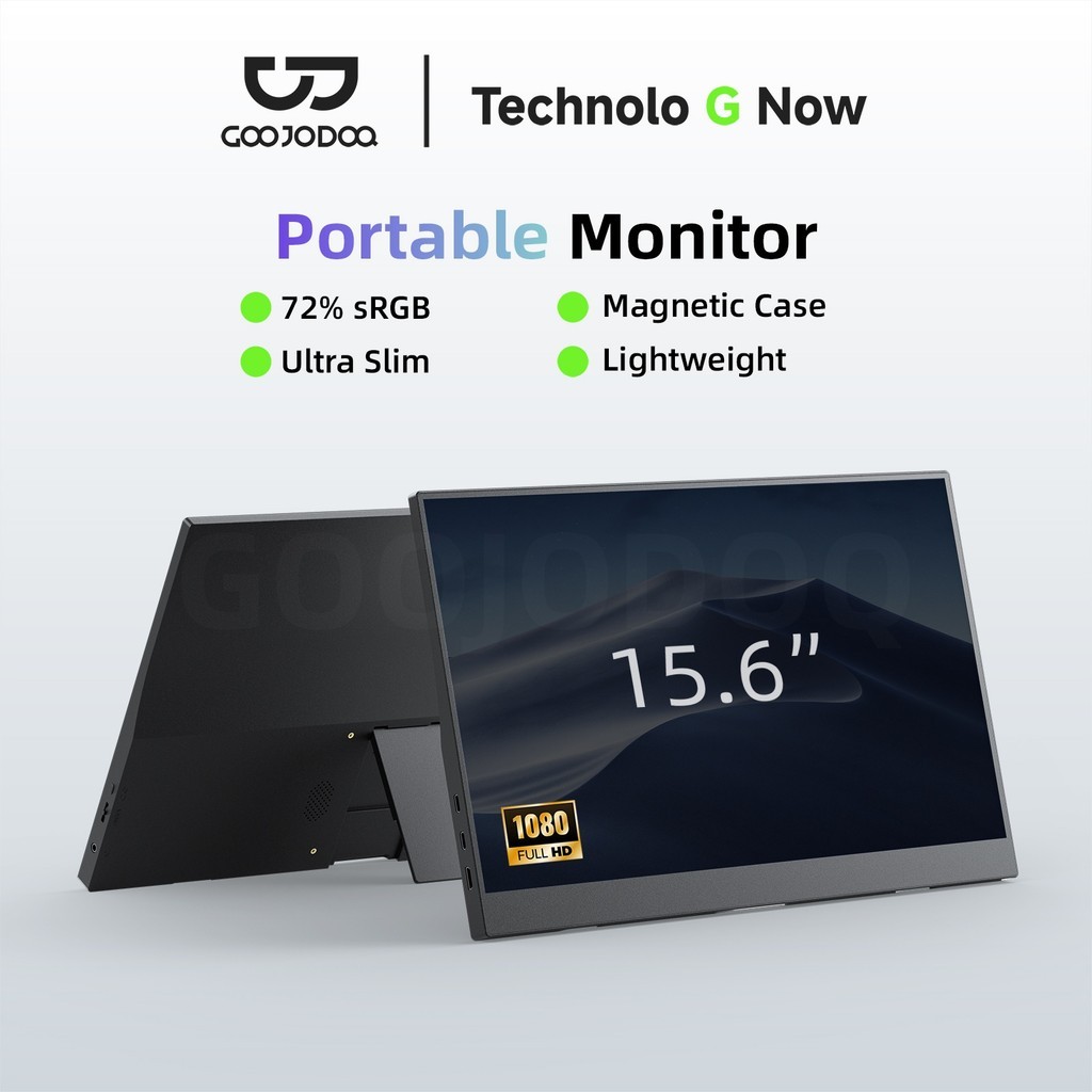 GOOJODOQ 15.6-inch Display Screen Adjustable Bracket and Magnetic Protective Cover 1080p Ffull HD Display