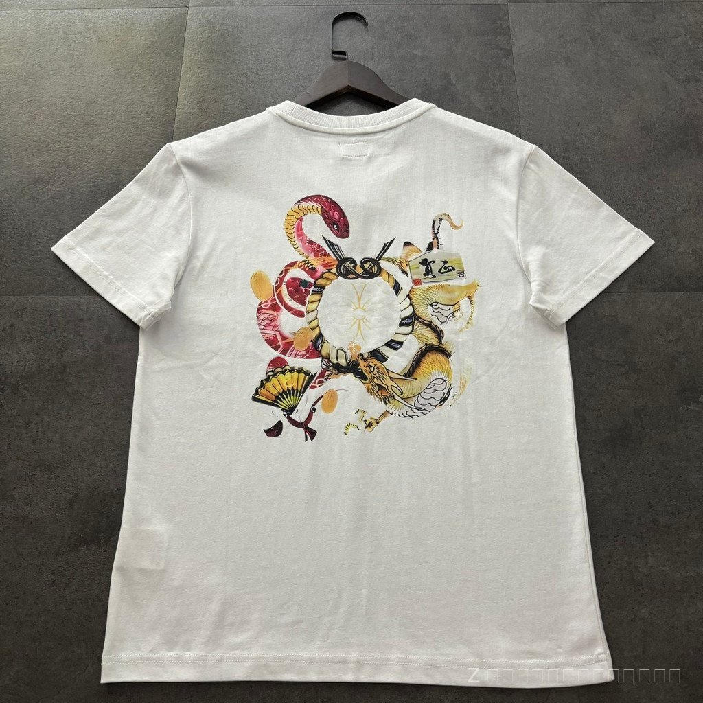 เสื้อยีนส์ EVISU God of Fortune 2026 ดีไซน์ใหม่ กุ้งและมังกร แขนสั้น พิมพ์ลาย