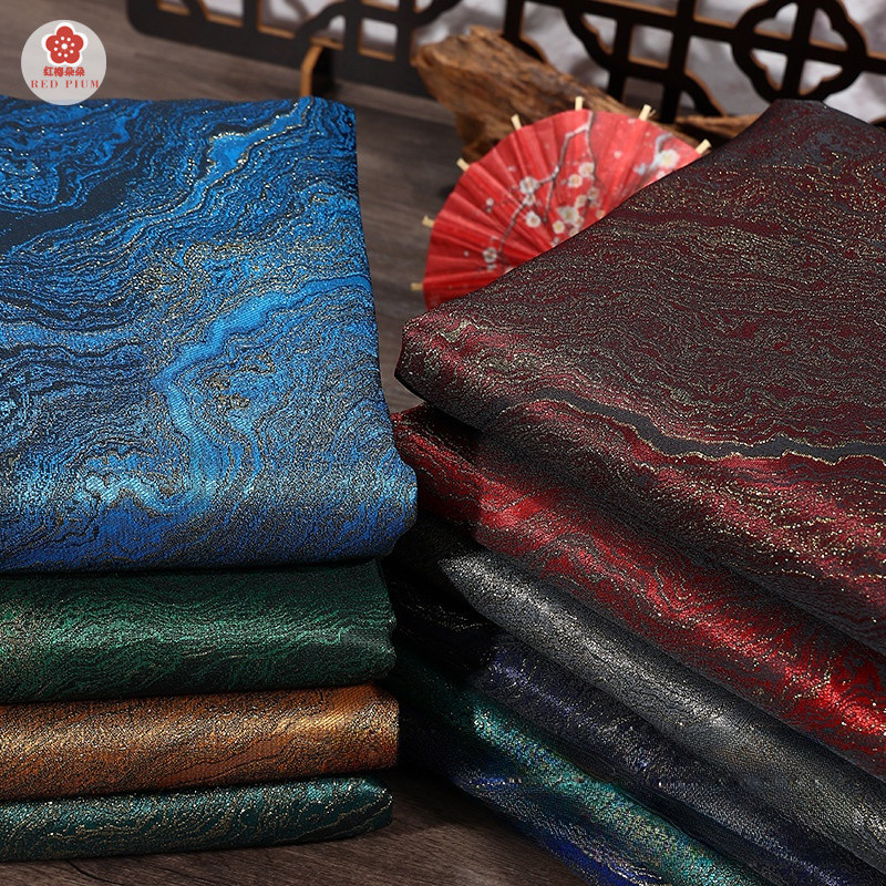 พลัมสีแดง YWJBFZP Retro Gilt Galaxy กระโปรงสไตล์ชาติพันธุ์ Hanfu Horse Face ทอจากผ้า Jacquard ลายผ้าทอง