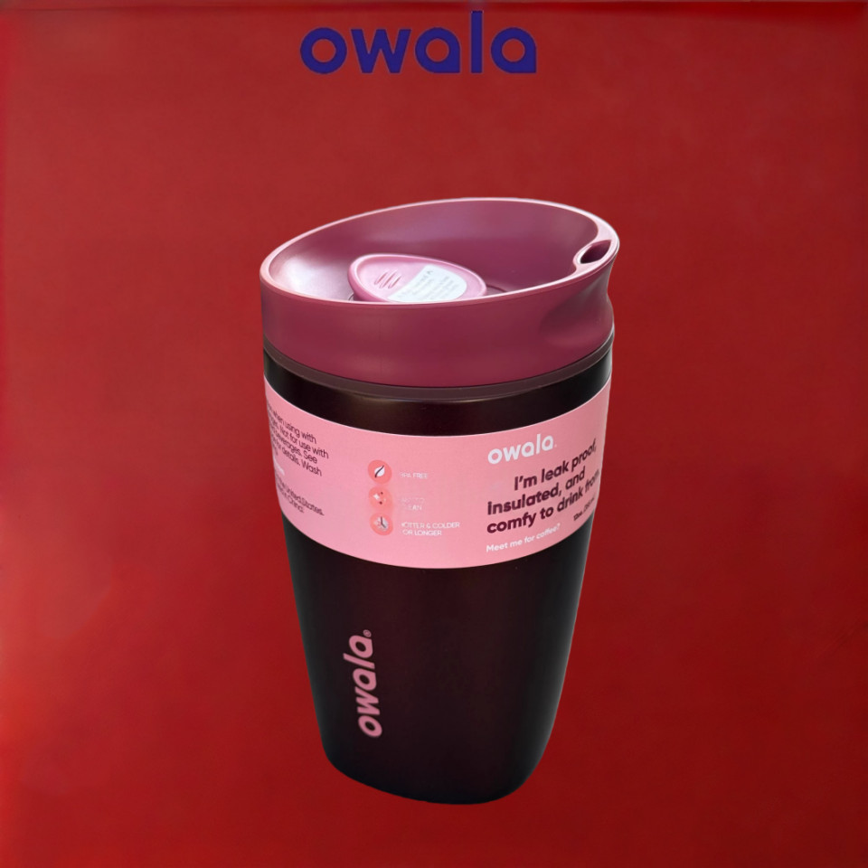 ฉนวนสูญญากาศ ถ้วยเลื่อน Owala SmoothSip ป้องกันการรั่ว - แก้วกาแฟสแตนเลส 20oz & 12oz