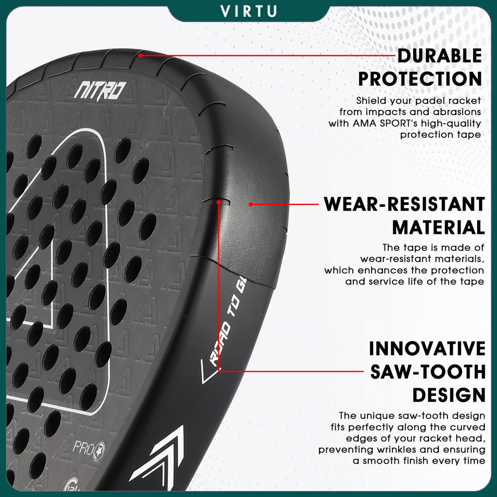 AMSport Protective Head Frame Racket Padel TPU Head Guard Tape - BTR42