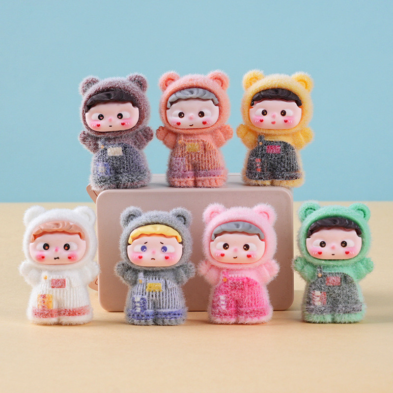 7PCS Velvet Hug Baby พร้อมเรซินโดยรวม Fugure สําหรับ DIY (8-309)