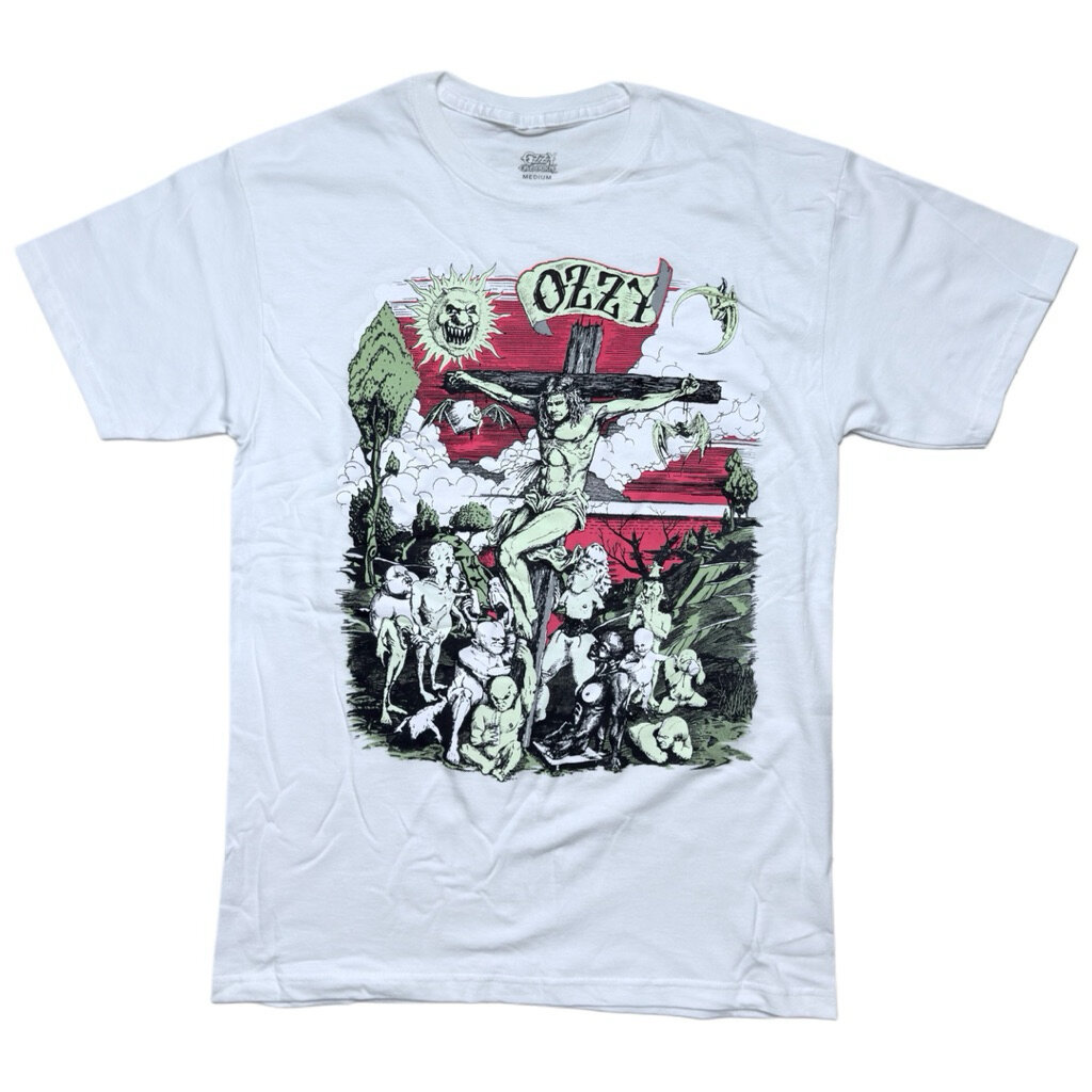 OZZY OSBOURNE T-SHIRT : CRUCIFORM (WHITE)