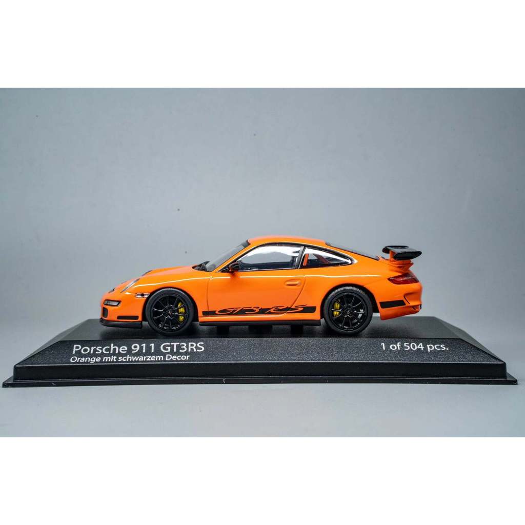 1/43 Mini Cut Minichamps Porsche 911 GT3 RS 997.1 สีส้มสีดํา Garland สินค้าใหม่เริ่มต้นมีผื่นเล็กน้อ