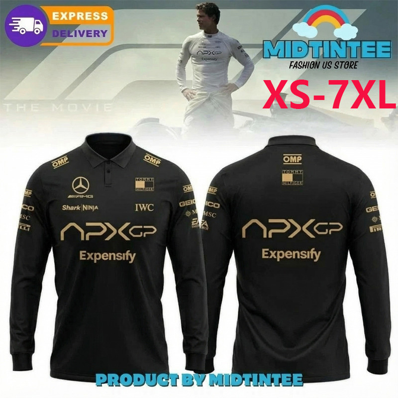 เสื้อยืดแขนยาว F1 Unisex ใหม่ปี 2026 ออกแบบเหมือนเสื้อแข่งทีม APX GP
