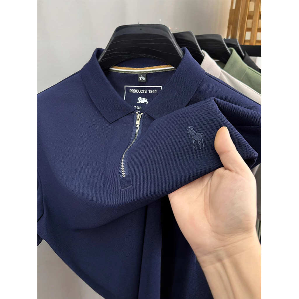 เสื้อยืดครึ่งแขนผู้ชาย ระดับไฮเอนด์ สบาย ๆ เหมาะสำหรับการทำงานในฤดูร้อน