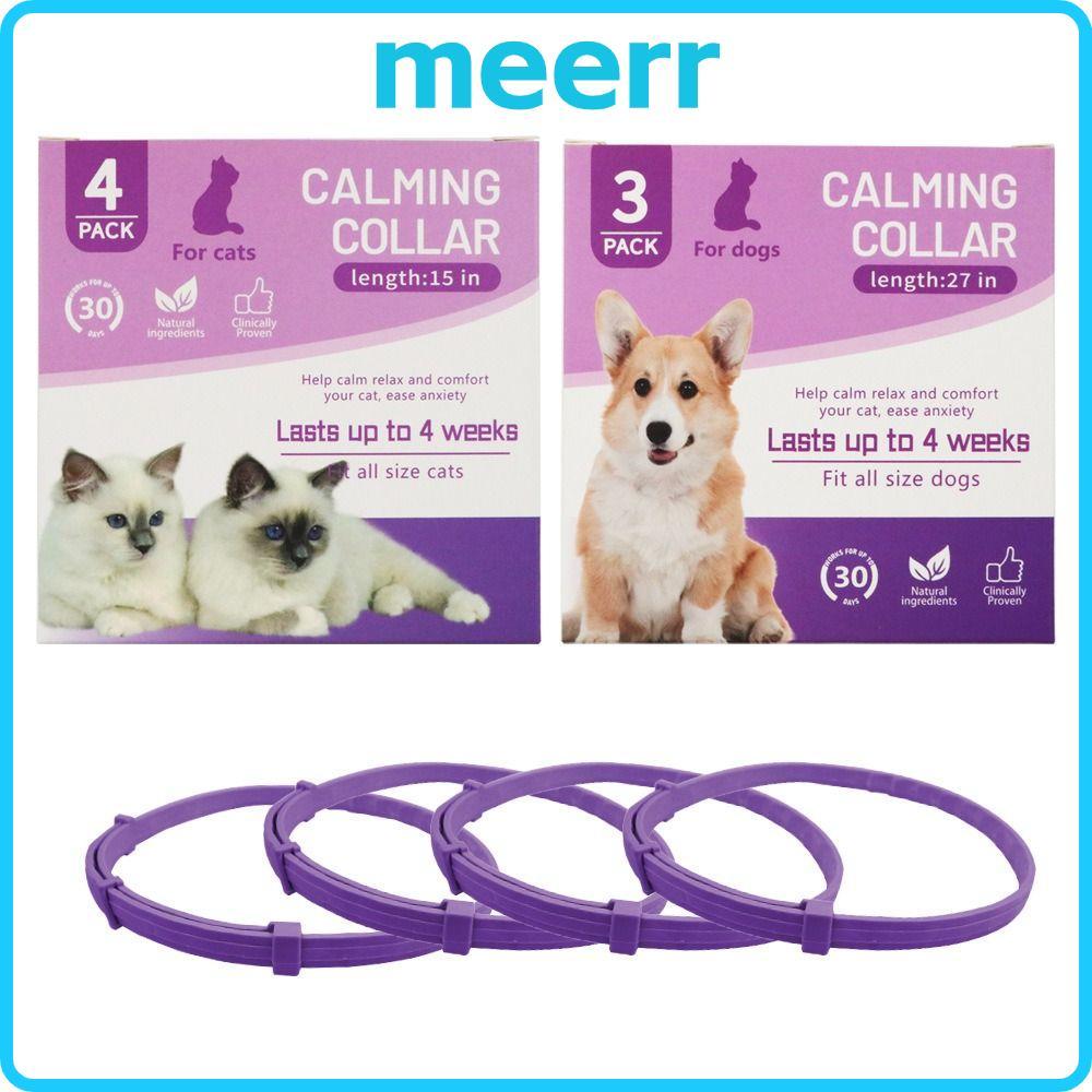 MEERR สร้อยคอสุนัขแมว, TPR ความวิตกกังวลความเครียดสัตว์เลี้ยง Calming Collar, แบบพกพากันน้ําปรับลด P