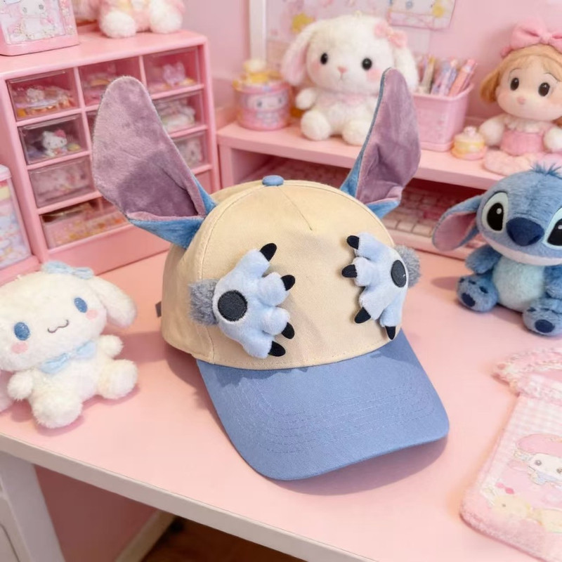 หมวกเบสบอลสไตล์การ์ตูนน่ารัก Stitch และ Mickey ดีไซน์สำหรับถ่ายภาพแบบ Influencer