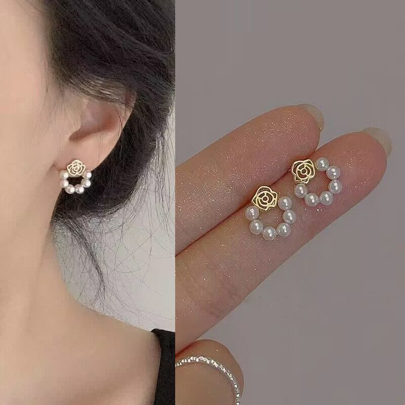 ต่างหูเงิน เกรด S925 ประดับไข่มุก สไตล์เกาหลี เรียบง่าย อเนกประสงค์