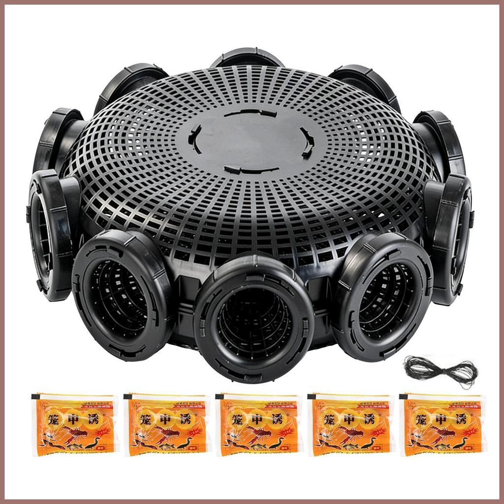 Fish Trap กรงจับสุทธิสําหรับตกปลา Escape-Proof Fishing TRAP สําหรับน้ําเค็มน้ําจืด Crawfish Crab Lob