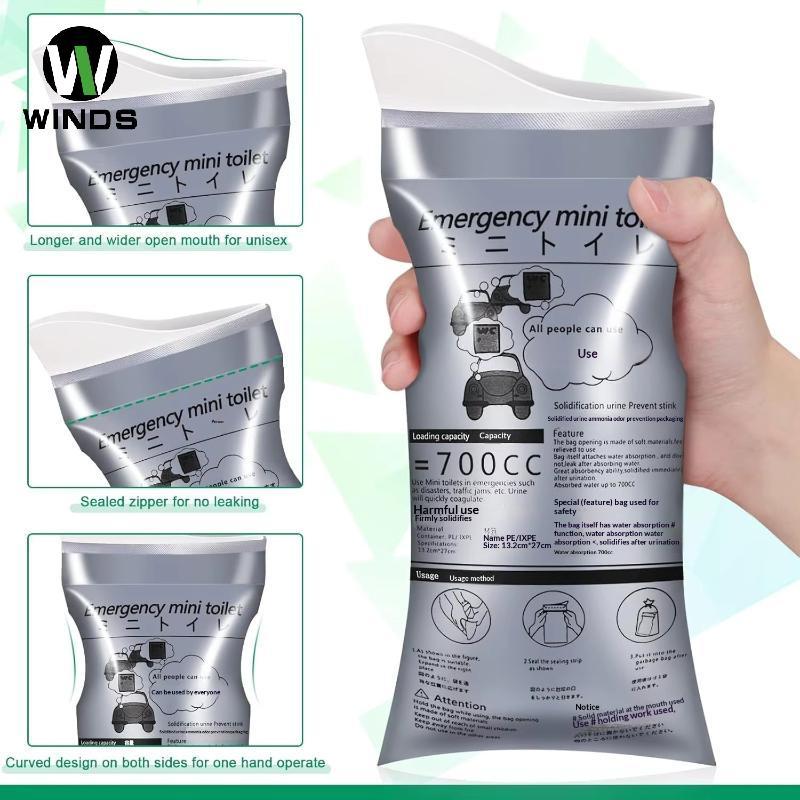 ODS 1/5/10pcs Travel Mini ห้องน้ํามือถือแบบพกพาปัสสาวะกระเป๋ากลางแจ้งฉุกเฉิน Urinate กระเป๋า 700ml ทิ้ง Vomiting กระเป๋าสําหรับทารกผู้หญิงผู้ชาย OD