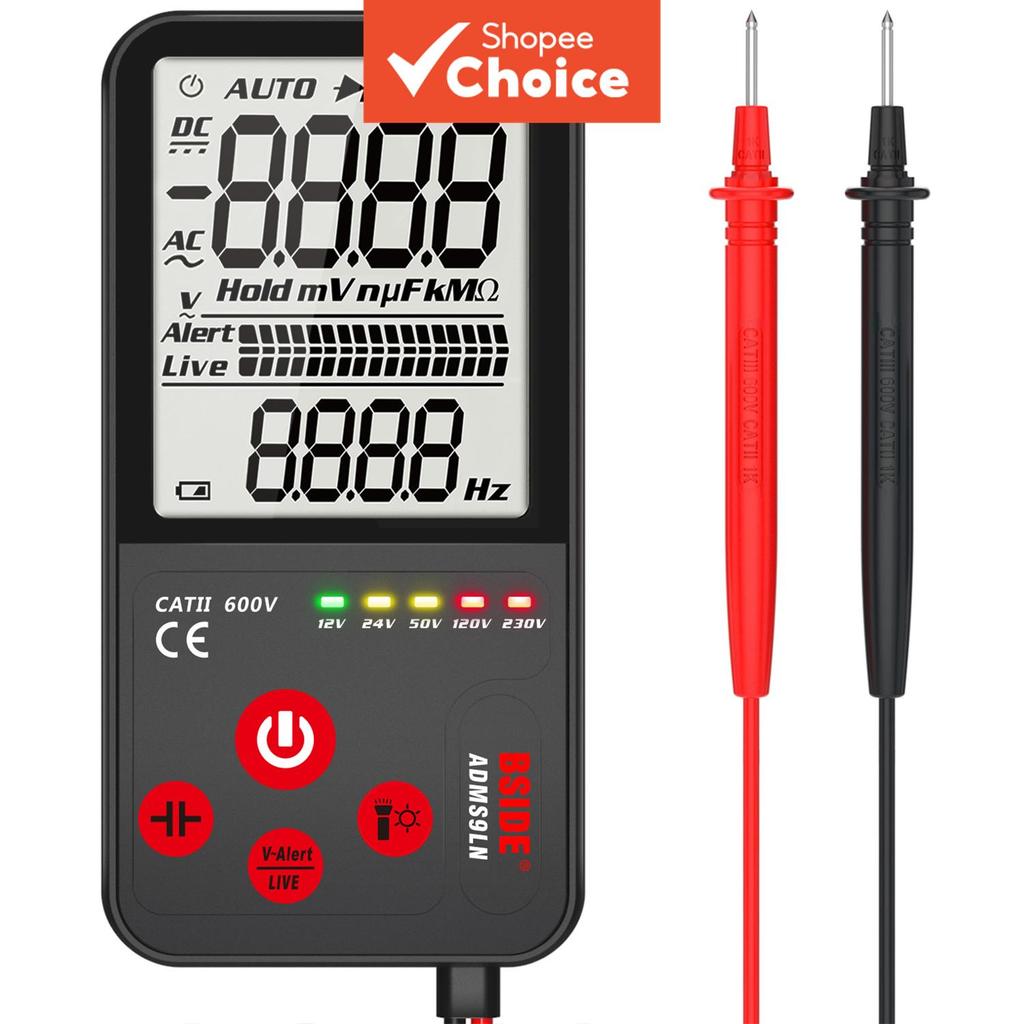 Bside มัลติมิเตอร์แบบดิจิตอลอัจฉริยะ Lcd ขนาด 3.5 นิ้ว Ac Dc เครื่องทดสอบแรงดันไฟฟ้าพร้อมฟังก์ชั่น Ncv 1 ชิ้น