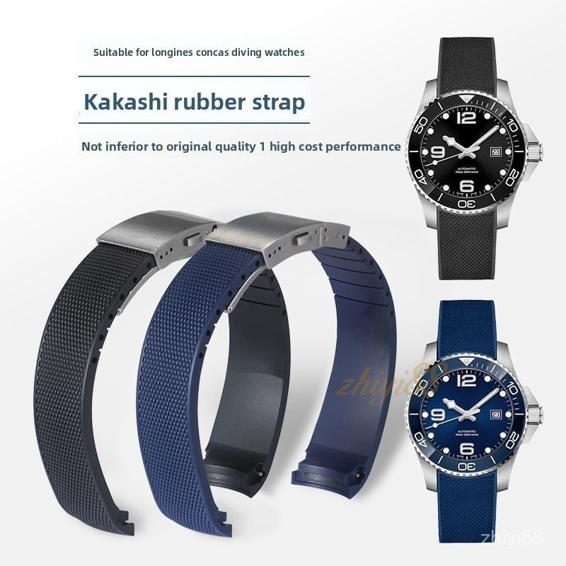 4/6✈Longnes HydroConquest Compatible Strap - สายซิลิโคน 21 มม. สําหรับ L3.781.4/L3.641, กันน้ํา