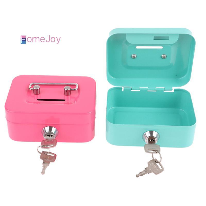 [HomeJoy-t] Money Safe Box Mini Cash Box Metal Key Money Bank Small Security Lo Box Portable Sturdy 