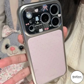 เคสไอโฟน17 เคสกระจก ลายจุด สไตล์สุทธิ น่ารัก น่ารักสำหรับ IPhone Air 15 11 17 13 16 12 14 Pro Max 13 X XR XS 15 16 Plus
