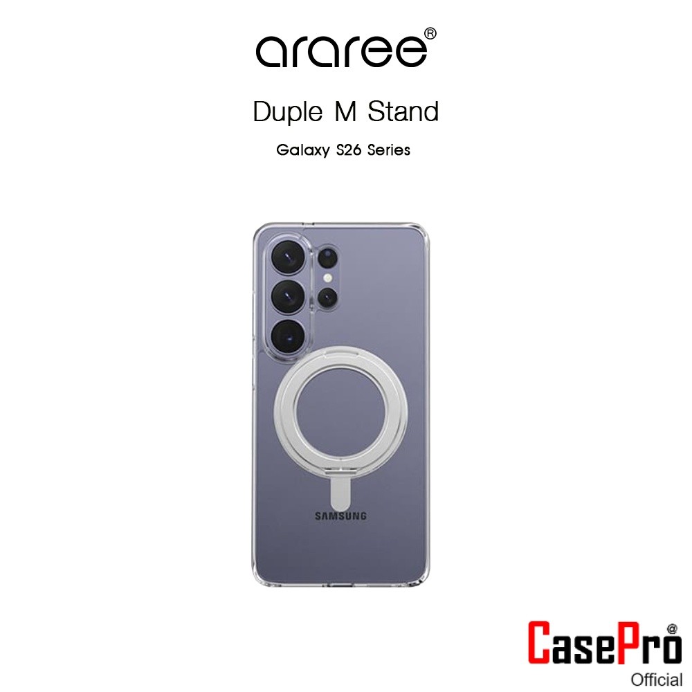 ARAREE Duple M Stand เคสใสกันกระแทกมีแม่เหล็กพร้อมขาตั้งเกรดพรีเมี่ยมจากเกาหลี เคสสำหรับ Galaxy S26 Ultra (New)