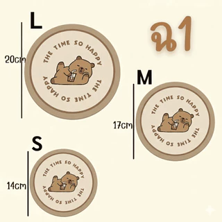 ที่รองแก้วมินิมอล PU แผ่นรองแก้วน้ำ (S/M/L) แผ่นรองจาน ที่รองแก้ว