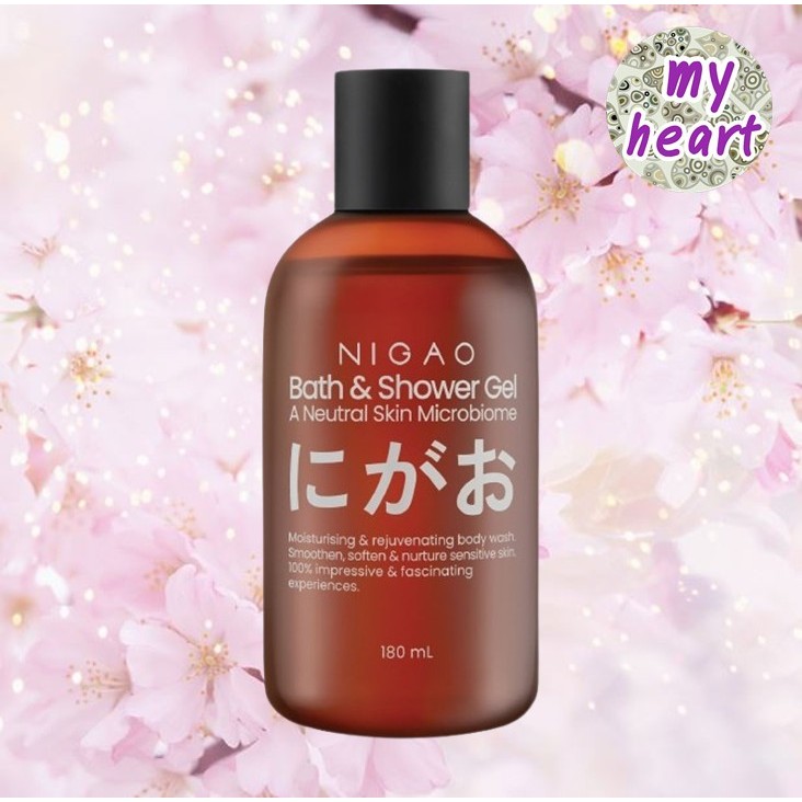 NIGAO Bath & Shower Gel 180 ml ทำความสะอาดผิวอย่างอ่อนโยน พร้อมช่วยลดกลิ่นเหงื่อและแบคทีเรีย