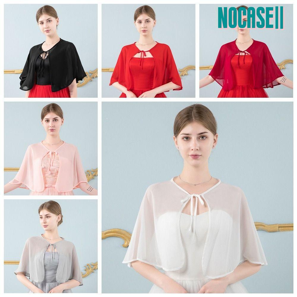 ผ้าคลุมไหล่และเสื้อคาร์ดิแกนผ้าชีฟองสีบริสุทธิ์ สำหรับผู้หญิง เหมาะสมสวมใส่ในยามเย็น