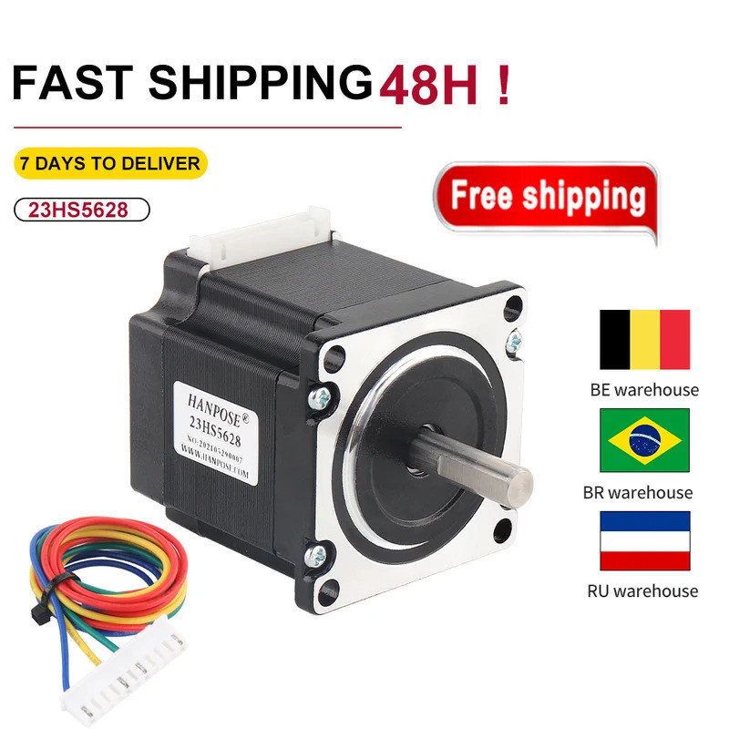 Nema23 Stepper Motor 4-lead 165 Oz-in 56 มม.2.8A 8 มม.เพลา 23HS5628 57 Series มอเตอร์สําหรับ 3D เครื