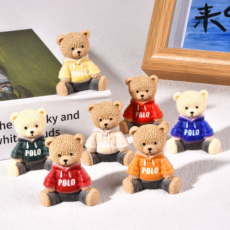10ชิ้นนั่งเสื้อกันหนาวหมีน่ารัก3ง เรซิ่นเสน่ห์สําหรับ งIY(4-337)