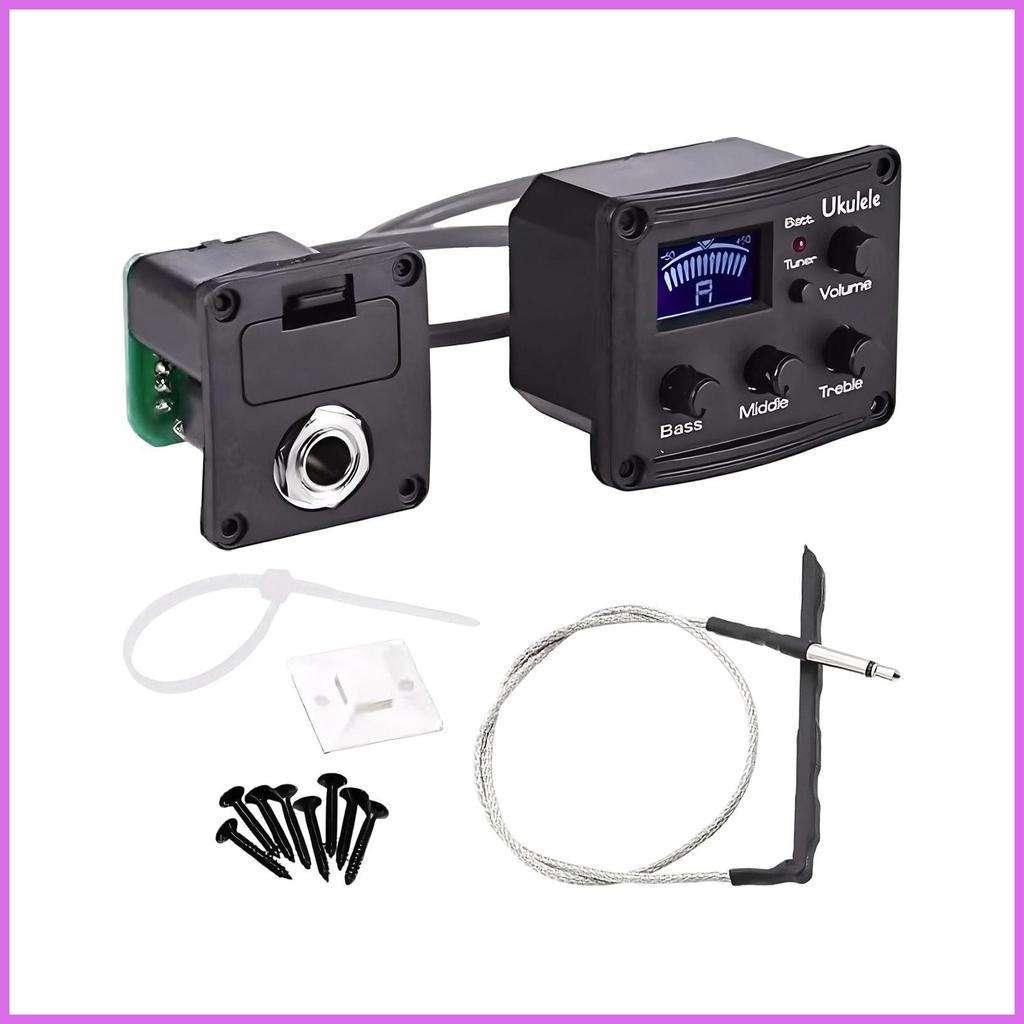 Ukulele Pickup 3-Band Preamp Tuner หน้าจอ Lcd Equalizer Tuner ระบบสําหรับอะคูสติกไฟฟ้าไวโอลิน Mandol