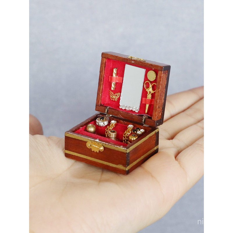 สินค้าใหม่ 12 คะแนน Baby House Dressing Box bjd Mini Jewelry Box Model ob11 Miniature Jewelry Box Wo