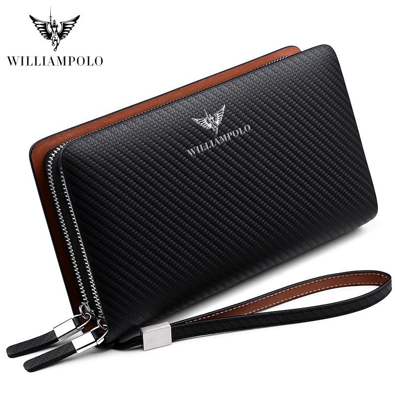Paul Mens Clutch Bag Long Wallet Genuine Leather Double Zipper High-End Clutch Bag Clutch Bag Large 