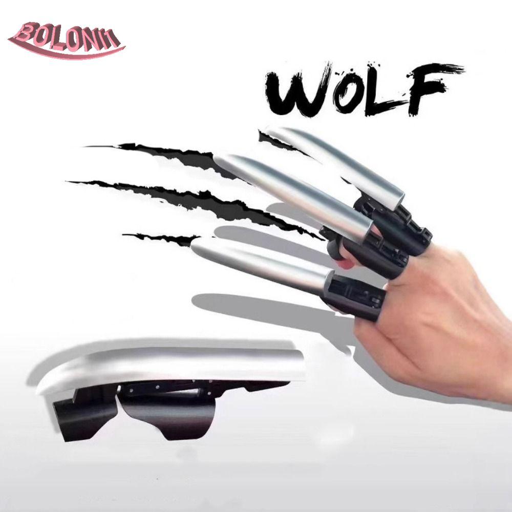 BO 3pcs Retractable Mechanical Claws, 3D Assembly รูปตกแต่งเรืองแสงหมาป่า Claws, Dress Up Props ของเ