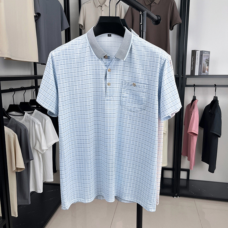 เสื้อโปโลสำหรับผู้ชาย แบบมีปกเปิด พิมพ์ลายสก๊อต รูปที่ 7