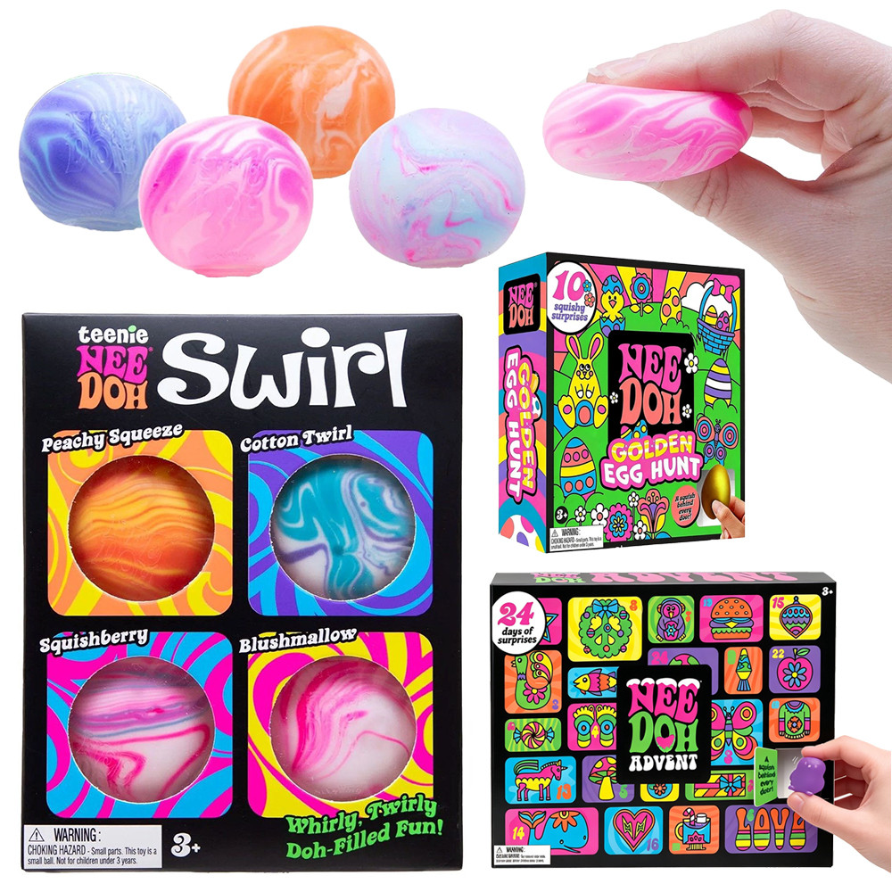 NeeDoh Squishy ของเล่นจุติปฏิทิน Egg Hunt Swirl ความเครียดบรรเทา Squishy ของเล่นกล่องตาบอด