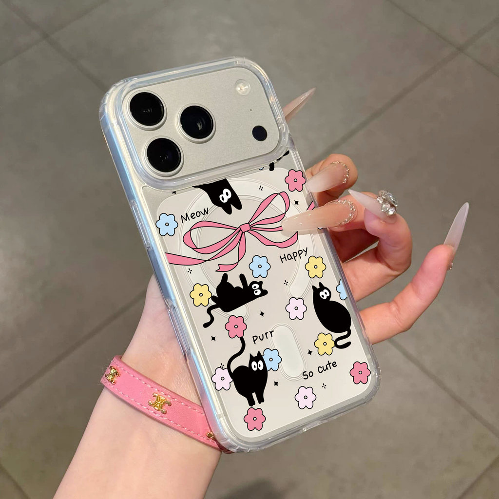 เคส ชาร์จได้ สําหรับ iPhone 17 Promax 16 15 14 13 12 11 Pro Max 17Air 16Pro 6S 7 8 SE2 SE3 7Plus เคสแม่แหล็ก ลายน่ารัก
