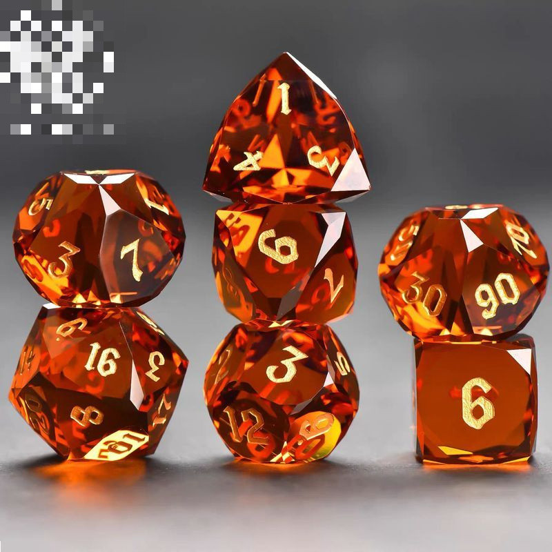 Amber coc Gem Crystal Multi-Sided Dice 20-Sided Dice Bodemen Dice