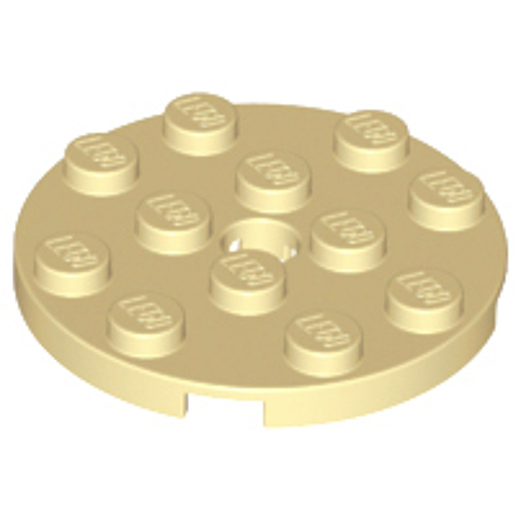 Brick2cube Part - Plate, Round 4 x 4 with Hole - 60474