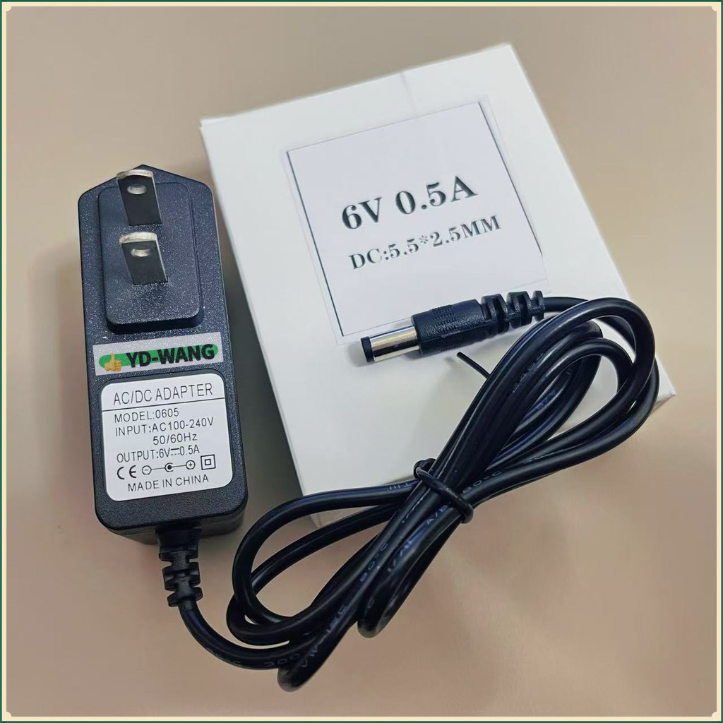 DC 6V 0.5A / 6V 500ma (DC: 5.5 * 2.5MM) หม้อแปลงจ่ายไฟสายไฟ เครื่องชาร์จขนาดอิเล็กทรอนิกส์ 0.5A sphygmomanometer มีอยู่