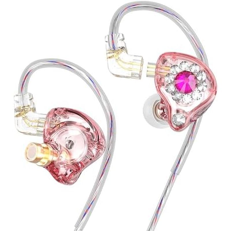 สําหรับเล่นเกม 1DD หูฟังหูฟังสีชมพูสําหรับวิดีโอเพลง MIC AK6 Spark in Ear Monitor เสียงเบส HIFi