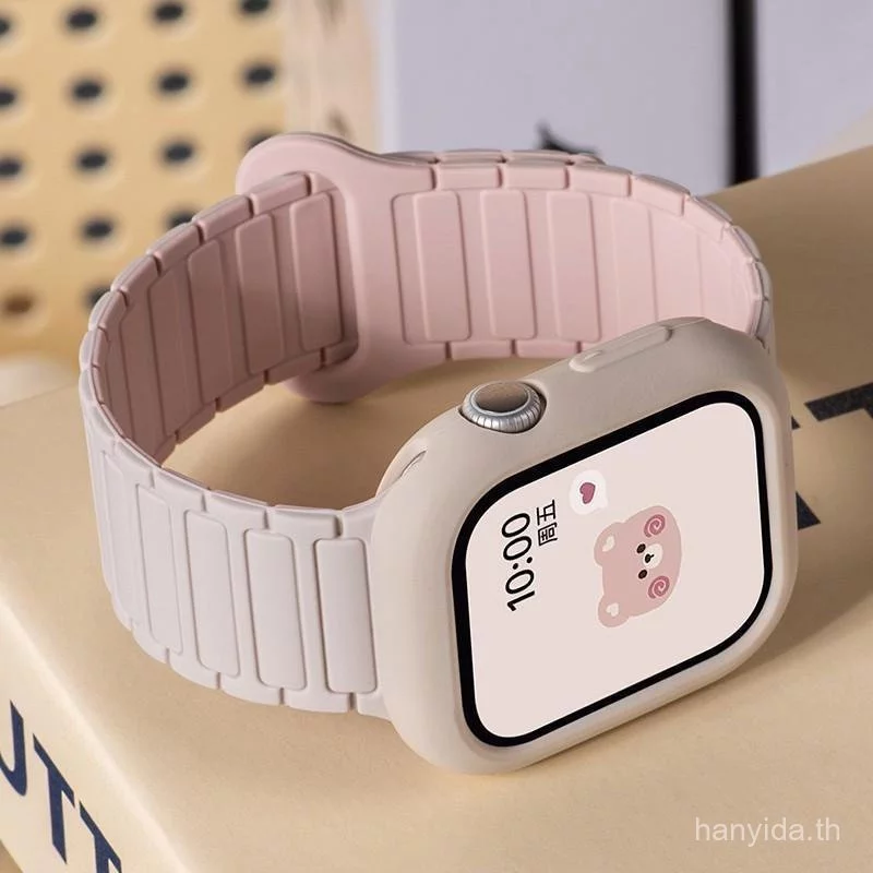 สายรัดแม่เหล็กซิลิโคน + ฟรีเคสอ่อนสําหรับ Honor Watch Choice 2i สายรัดข้อมือซิลิโคนสร้อยข้อมือสําหรับ Honor Choice 2i สายนาฬิกา 2i สร้อยข้อมือ
