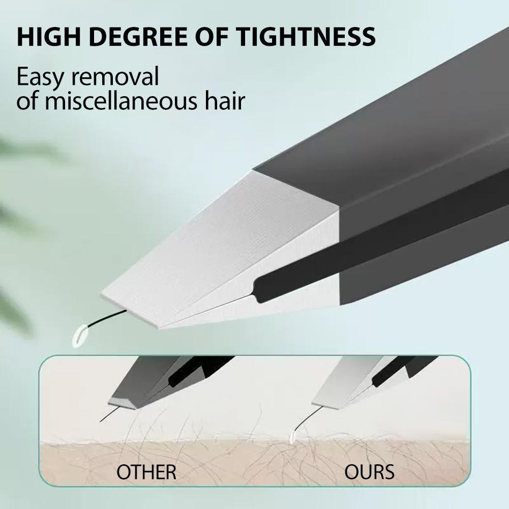 แหนบคิ้วสแตนเลสสีดํา Precision Tip Hair Plucker กันสนิม Anti-slip R8k1