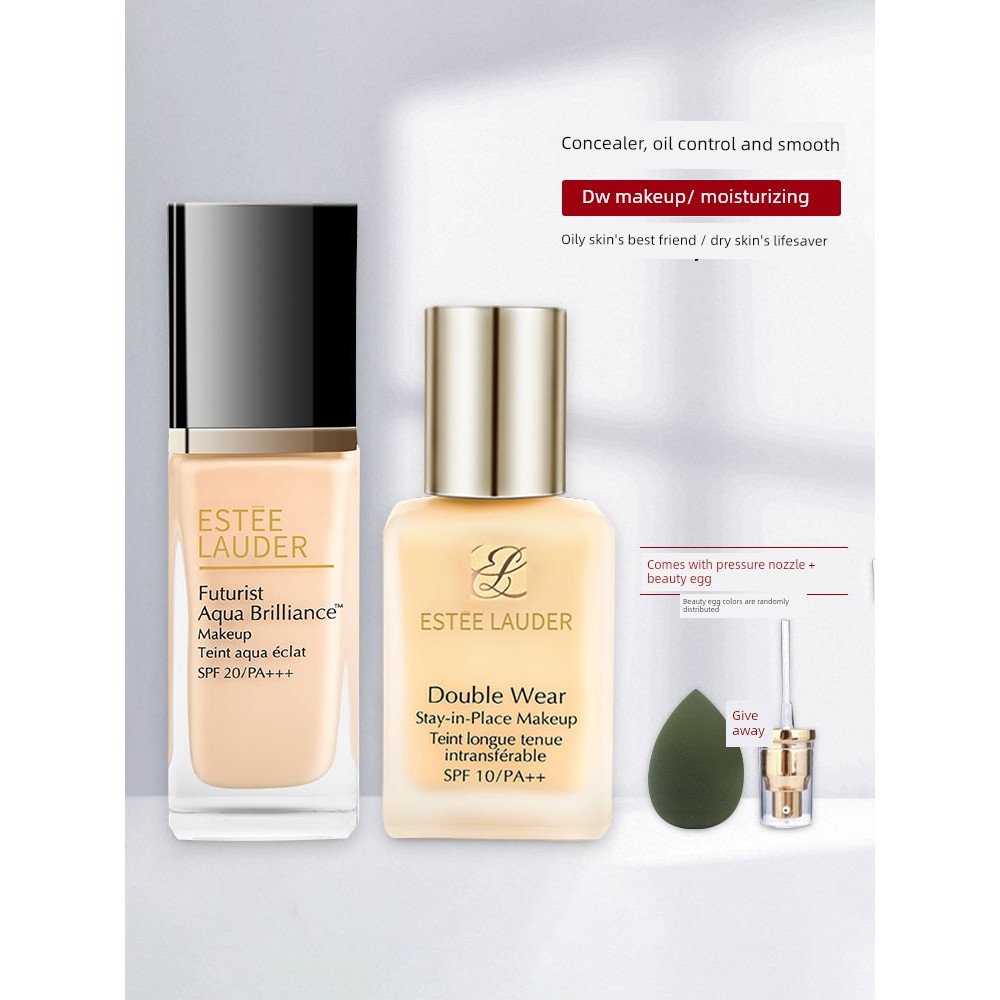 foundation ไพรเมอร์ Estee Lauder DW Liquid Foundation Platinum Moisturizing แต่งหน้าผิวมันผิวแห้งคอน