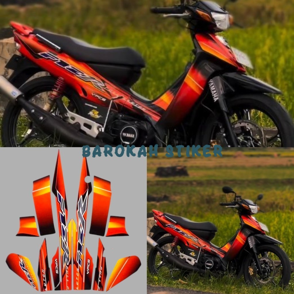 Striping สติกเกอร์รายการเสารถจักรยานยนต์ yamaha F1ZR fizr fiz r f1 zr 2003 รายการสีส้ม มาตรฐานร่างกา