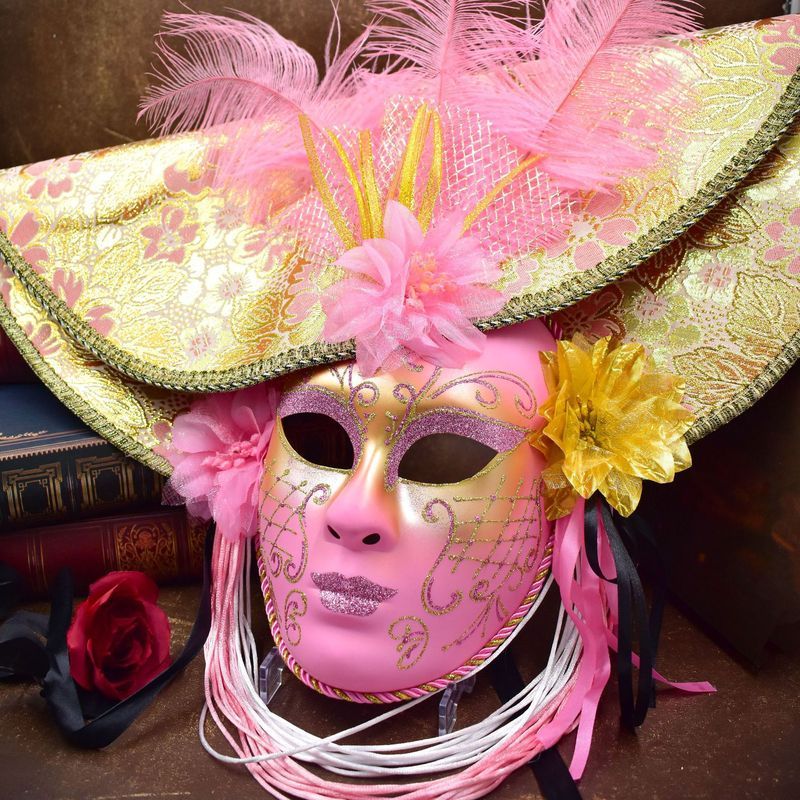 Carnival Brazil Performance Party Holiday Beauty Mask Feather ด้านข้างพัดลม Venice Princess Dress Up