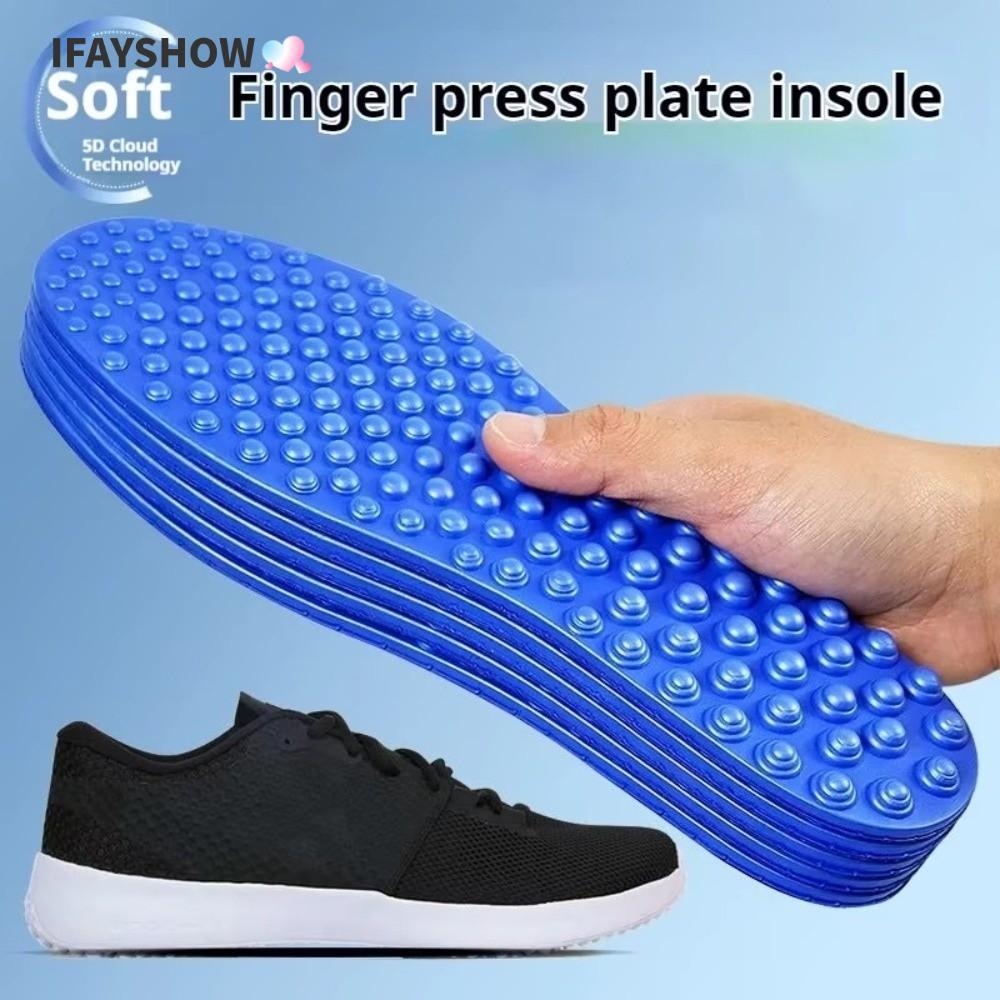 IFAYSHOW 1 คู่พื้นรองเท้านวด นุ่มยืดหยุ่นสูงบรรเทาความเมื่อยล้า Insoles ดีไซน์แผ่นกดจุด EVA ใส่สบาย สําหรับชายผู้หญิง